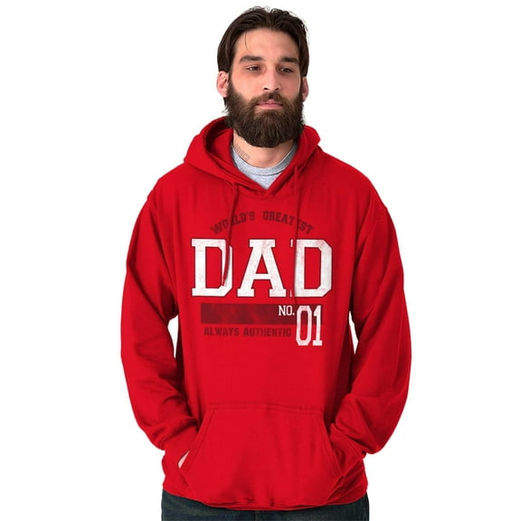 Fathers Day World's Greatest Dad No 1 Hoodie Hooded Sweatshirt Men Brisco Brands L