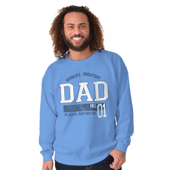 Fathers Day World's Greatest Dad No 1 Men's Crewneck Sweatshirt Brisco Brands S