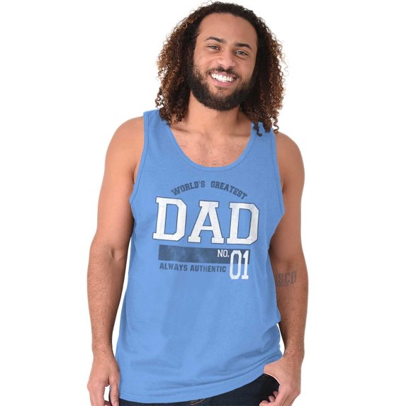 Fathers Day World's Greatest Dad No 1 Tank Top Sleeveless Tee Men Brisco Brands 2X