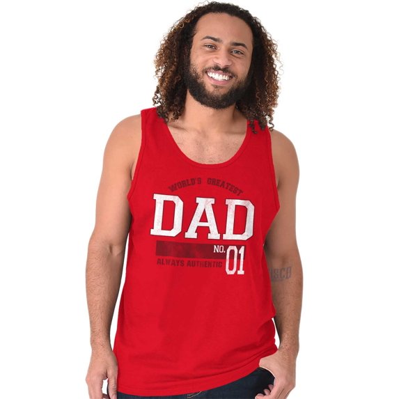 Fathers Day World's Greatest Dad No 1 Tank Top Sleeveless Tee Men Brisco Brands S