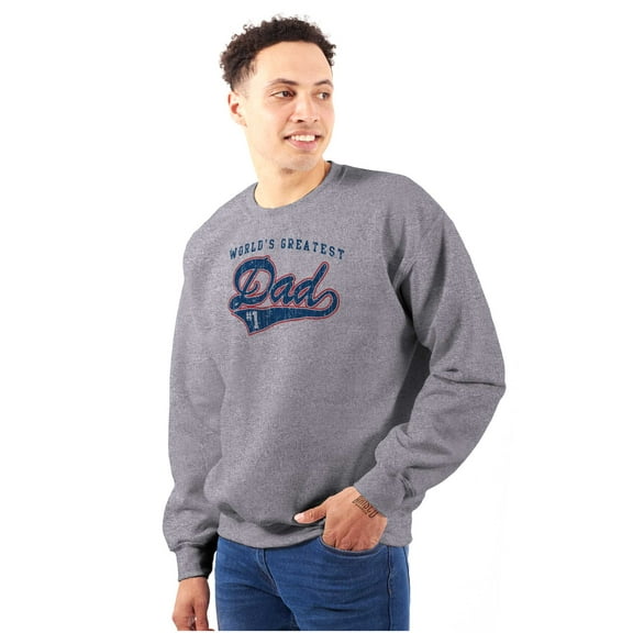 World's Greatest Dad Number 1 Father Men's Big & Tall Crewneck Sweatshirt Brisco Brands 5X