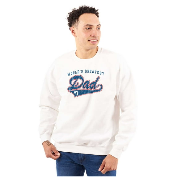 World's Greatest Dad Number 1 Father Men's Crewneck Sweatshirt Brisco Brands L