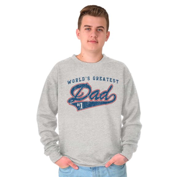 World's Greatest Dad Number 1 Father Men's Crewneck Sweatshirt Brisco Brands X