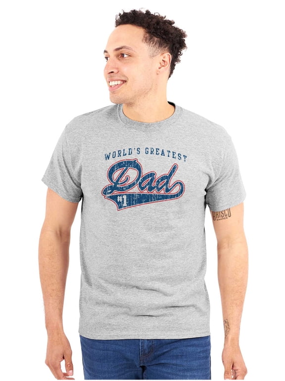 World's Greatest Dad Number 1 Father Men's Graphic T Shirt Tees Brisco Brands X