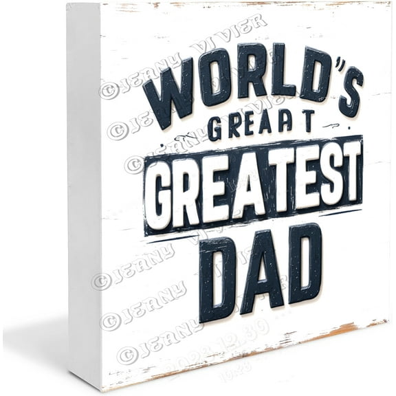 World's Greatest Dad Wood Box Sign,Father's Day Keepsake Gifts for Dad from Daughter Son,Gifts for Dad Birthday, Gifts for Daddy5"x5"