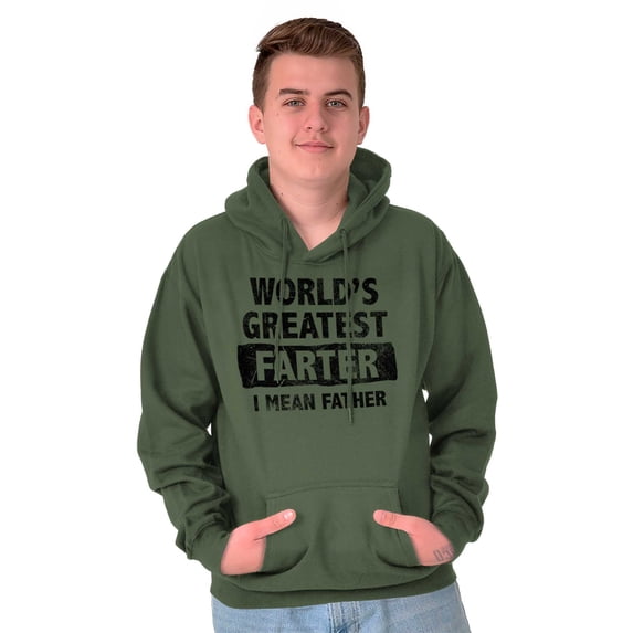 World's Greatest Farter Funny Fathers Hoodie Hooded Sweatshirt Men Brisco Brands M