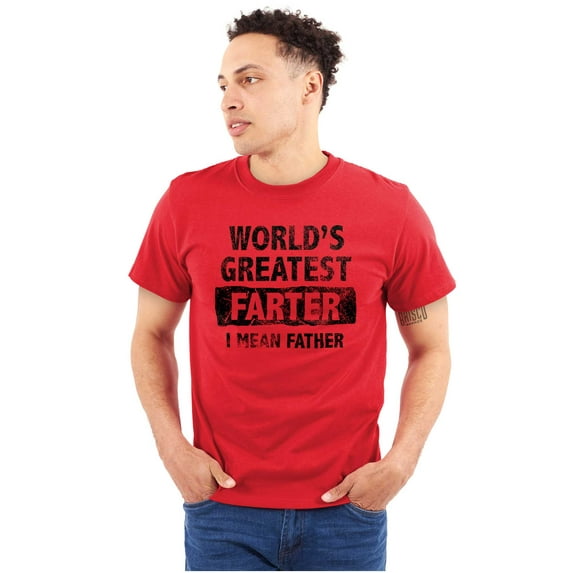 World's Greatest Farter Funny Fathers Men's Big & Tall Crewneck Graphic Tee Brisco Brands 2X