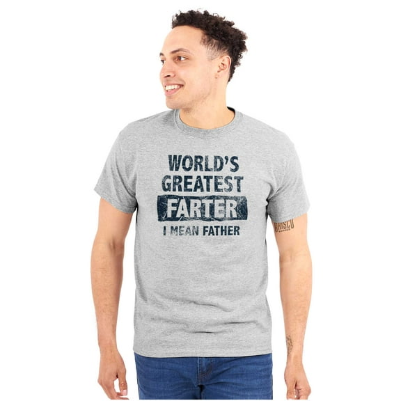 World's Greatest Farter Funny Fathers Men's Big & Tall Crewneck Graphic Tee Brisco Brands 3X