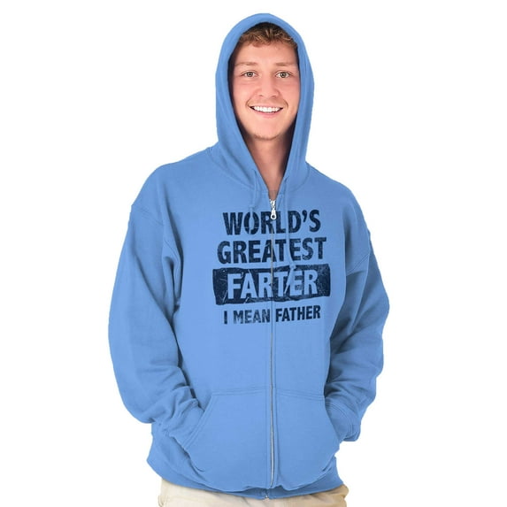 World's Greatest Farter Funny Fathers Zip Hoodie Sweatshirt Men Brisco Brands 3X
