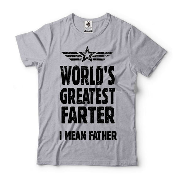 World's Greatest Farter Shirt Funny Father Shirt Dad Shirts Father's Day Funny Gifts Dad Joke Tee (Large Grey)