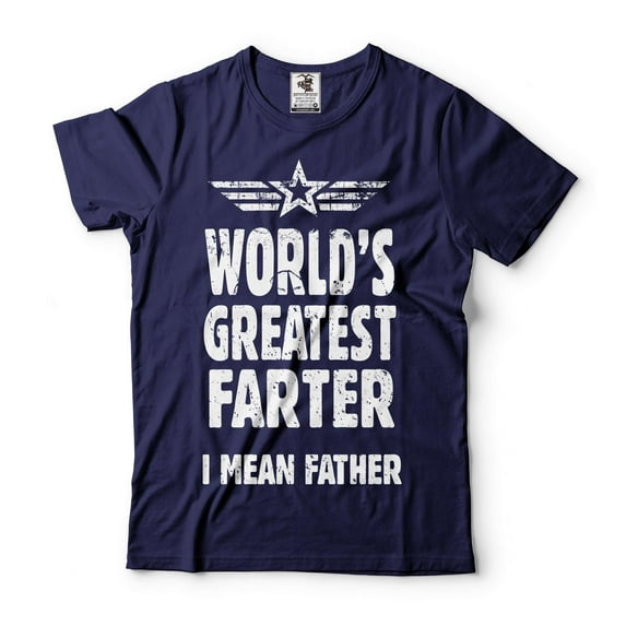 World's Greatest Farter Shirt Funny Father Shirt Dad Shirts Father's Day Funny Gifts Dad Joke Tee (Large Navy Blue)