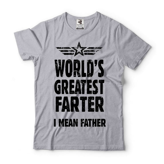 World's Greatest Farter Shirt Funny Father Shirt Dad Shirts Father's Day Funny Gifts Dad Joke Tee (X-Large Grey)
