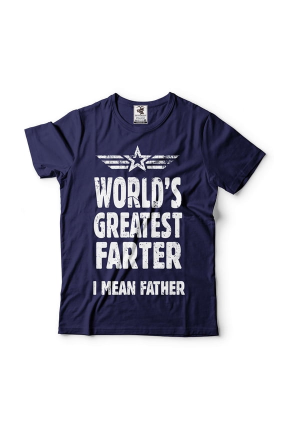 World's Greatest Farter Shirt Funny Father Shirt Dad Shirts Father's Day Funny Gifts Dad Joke Tee (X-Large Navy Blue)