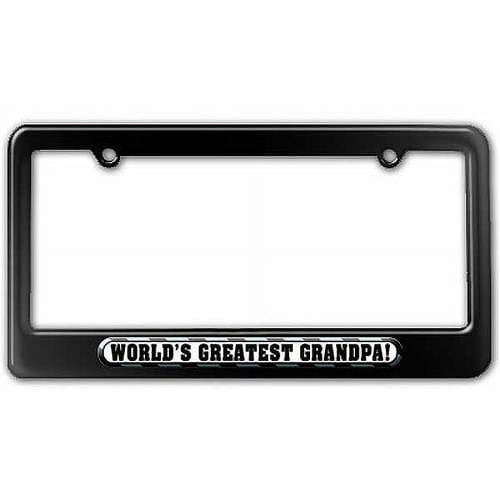 World's Greatest Grandpa License Plate Tag Frame, Black Color