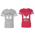 thumbnail image 1 of World's Greatest Husband Wife Matching Couple Cotton Jerseys (Men Heather / Women Red) (Men L / Women L), 1 of 3