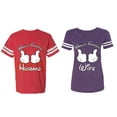 thumbnail image 1 of World's Greatest Husband Wife Matching Couple Cotton Jerseys (Men Red / Women Purple) (Men XXL / Women M), 1 of 3