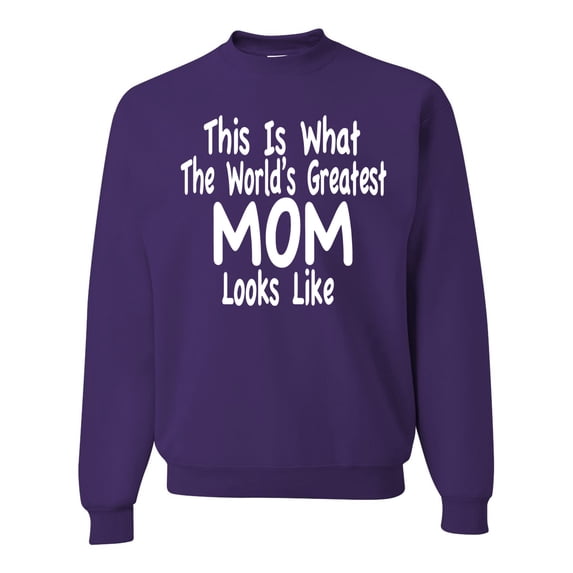 World's Greatest Mom Looks Like Mother's Day Unisex Crewneck Graphic Sweatshirt, Purple, Large