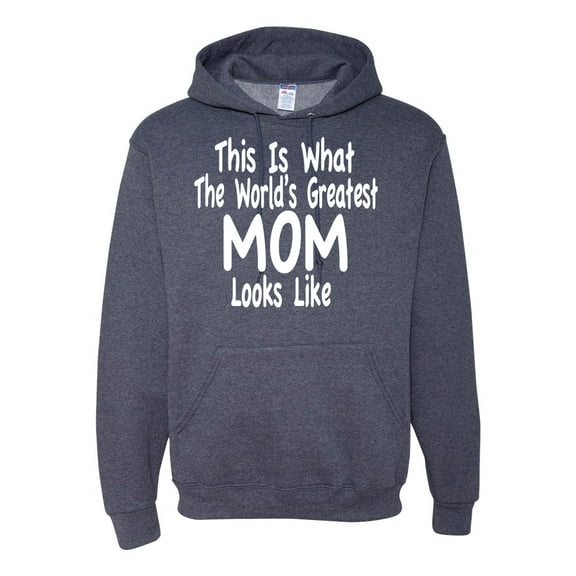 World's Greatest Mom Looks Like Mother's Day Unisex Graphic Hoodie Sweatshirt, Vintage Heather Navy, Small