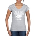 thumbnail image 1 of World's Greatest Mom Looks Like Mother's Day Womenâ€™s Standard V-Neck Tee, Heather Grey, Large, 1 of 3