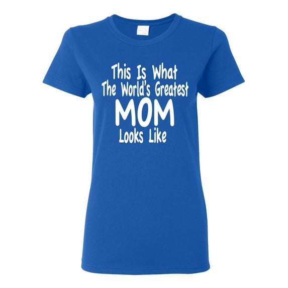 World's Greatest Mom Looks Like Mother's Day Womens Graphic T-Shirt, Royal, 3XL