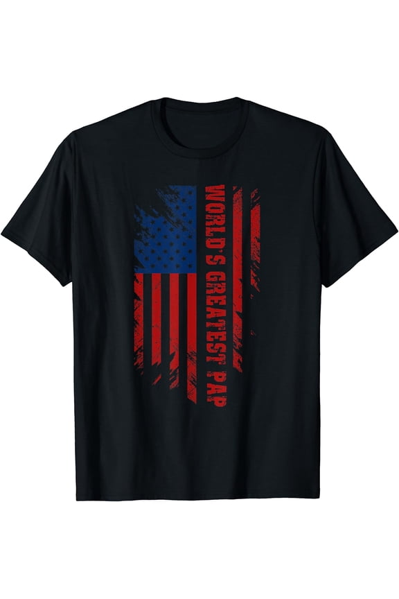 World's Greatest Pap American Flag Men Father's Day Gift T-Shirt