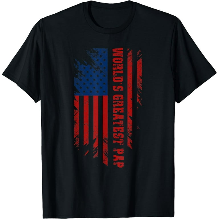 Vintage Pap Pap T-Shirt With American Flag Father's Gift Vintage Pap Pap T-Shirt With American Flag Father's Gift