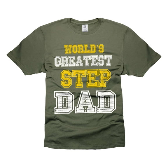 World's Greatest Step Dad Shirt Bonus Dad T Shirt Father's Day Gift Tee Stepfather Shirt (Medium Military Green)