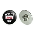 thumbnail image 1 of World's Lamest Boss Metal 1.1" Tie Tack Hat Lapel Pin Pinback, 1 of 4
