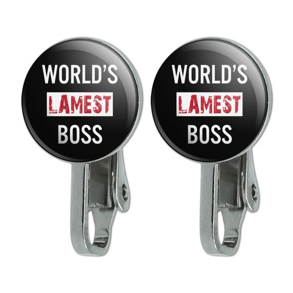 World's Lamest Boss Novelty Clip-On Stud Earrings