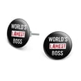 thumbnail image 1 of World's Lamest Boss Novelty Silver Plated Stud Earrings, 1 of 3