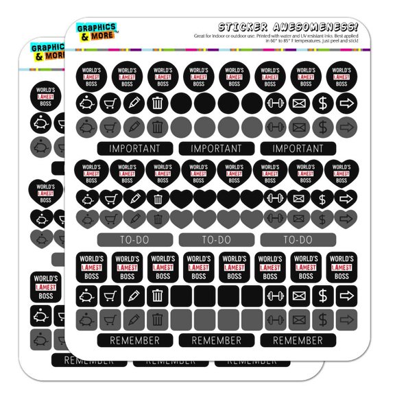 World's Lamest Boss Planner Calendar Scrapbooking Crafting Sticker Set