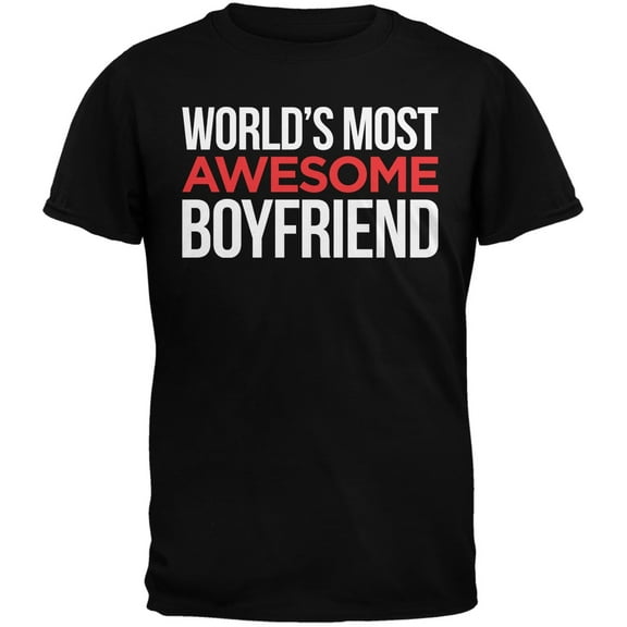 World's Most Awesome Boyfriend Black Mens T-Shirt - X-Large