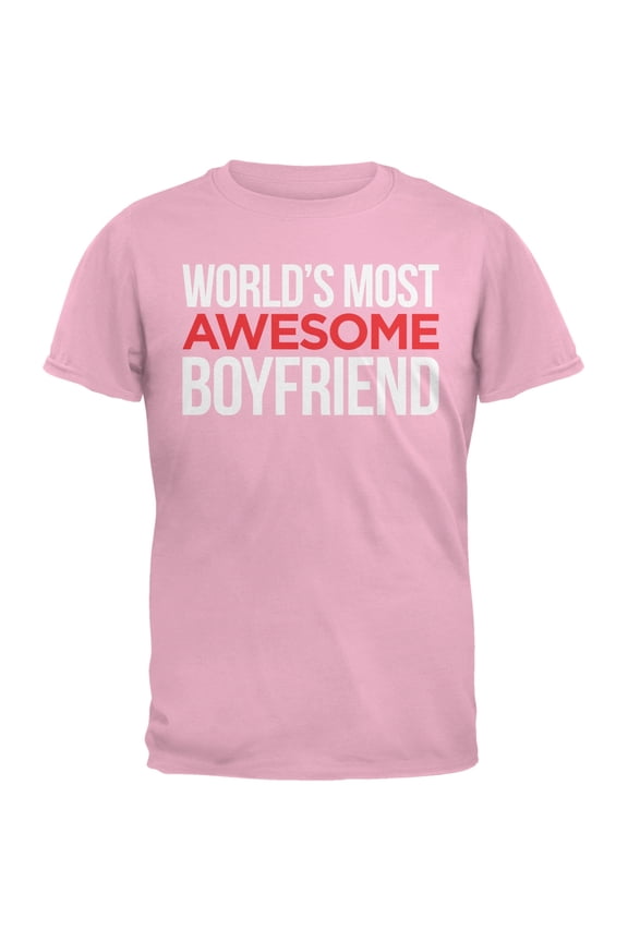 World's Most Awesome Boyfriend Pink Mens T-Shirt - Medium