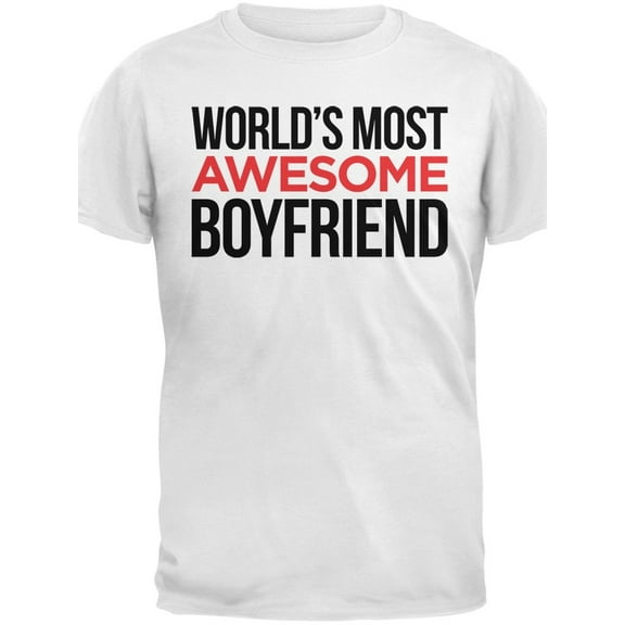 World's Most Awesome Boyfriend White Mens T-Shirt - Large