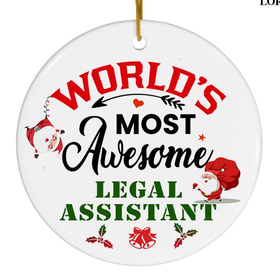 World's Most Awesome Legal Assistant Christmas Ceramic Ornament, Appreciation Gift, Holiday Tree Decor