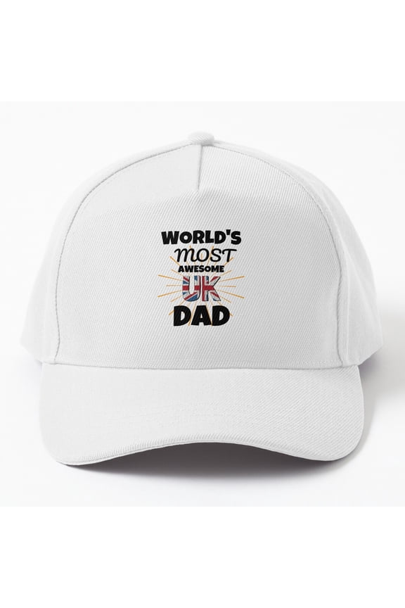 World's Most Awesome UK Dad Baseball Cap, British Father Family Recognition Design, Classic Hat