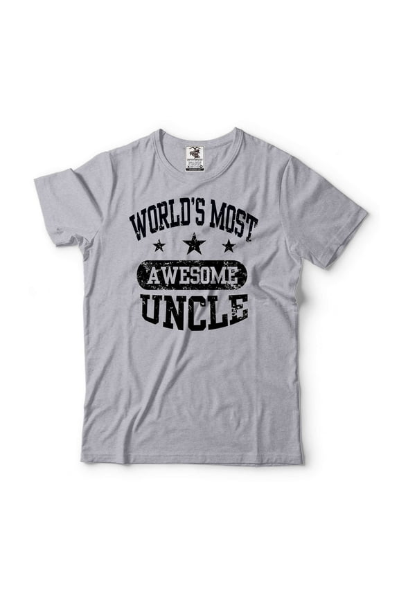 World's Most Awesome Uncle Shirt Uncle Birthday Tee Father's Day Uncle Shirt Funny Uncle Tee (3X-Large Grey)
