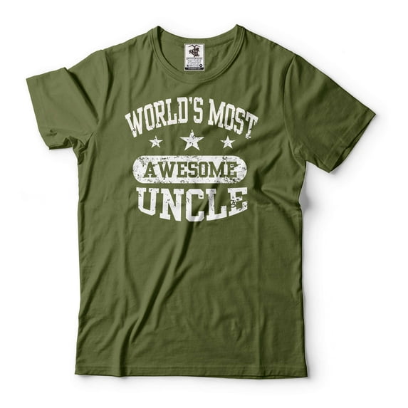 World's Most Awesome Uncle Shirt Uncle Birthday Tee Father's Day Uncle Shirt Funny Uncle Tee (4X-Large Military Green)