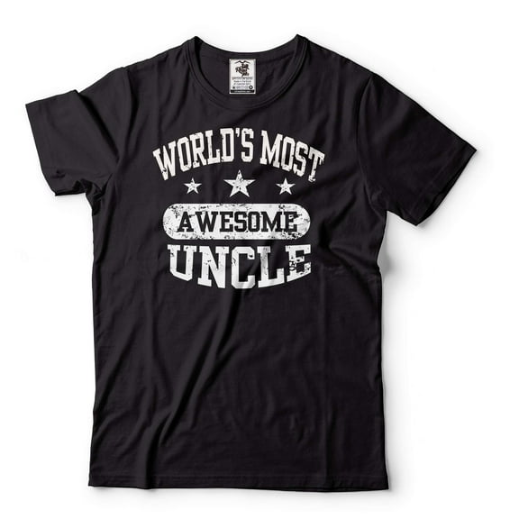 World's Most Awesome Uncle Shirt Uncle Birthday Tee Father's Day Uncle Shirt Funny Uncle Tee (Large Black)