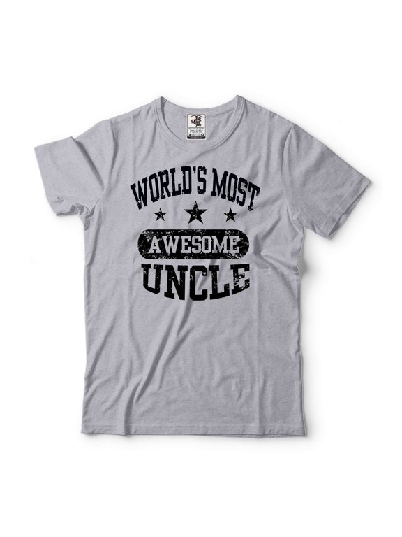 World's Most Awesome Uncle Shirt Uncle Birthday Tee Father's Day Uncle Shirt Funny Uncle Tee (Small Grey)
