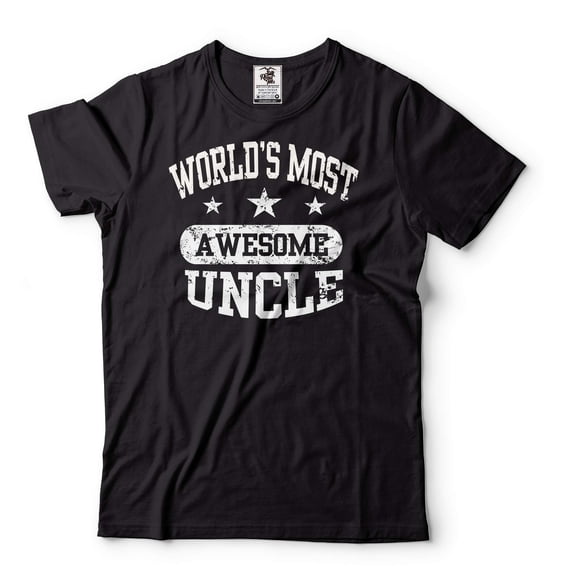 World's Most Awesome Uncle Shirt Uncle Birthday Tee Father's Day Uncle Shirt Funny Uncle Tee (X-Large Black)