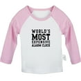 thumbnail image 1 of World's Most Expensive Alarm Clock Funny T shirt For Baby, Newborn Babies T-shirts, Infant Tops, 0-24M Kids Graphic Tees Clothing (Long Pink Raglan T-shirt, 0-6 Months), 1 of 4