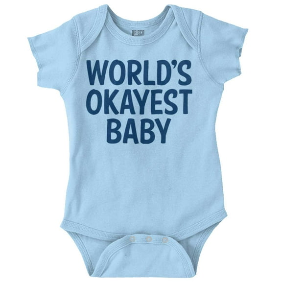 World's Okayest Baby Hilarious Romper Boys or Girls Infant Baby Brisco Brands 12M