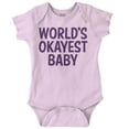 thumbnail image 1 of World's Okayest Baby Hilarious Romper Boys or Girls Infant Baby Brisco Brands 6M, 1 of 6