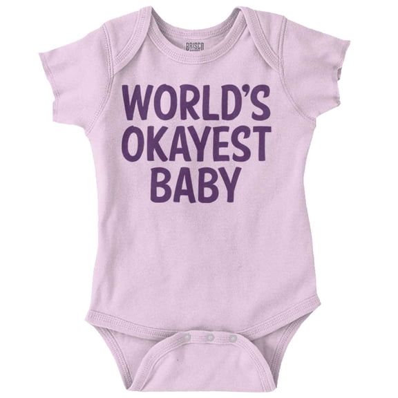 World's Okayest Baby Hilarious Romper Boys or Girls Infant Baby Brisco Brands NB
