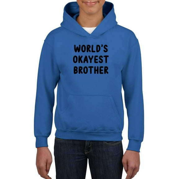 World's Okayest Brother Hoodie Juniors -Smartprints Designs,  Small