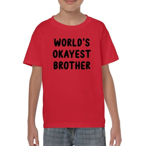 World's Okayest Brother T-Shirt Juniors -Smartprints Designs,  Medium