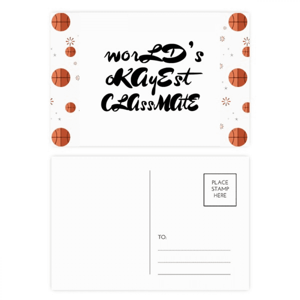 World's Okayest Classmate Graduation season Basketball Postcard Set Thanks Card Mailing Side 20pcs