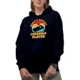 thumbnail image 1 of World's Okayest Cornhole Player with Bean Bag Toss Board Design, Lawn Game Player Themed Gifts, Navy Blue Hooded Sweatshirt or Hoodie, X-Large, 1 of 5