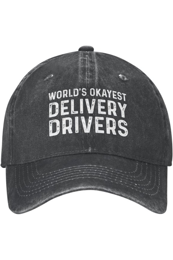 World's Okayest Delivery Drivers Hat for Men Baseball Hats with Design Cap